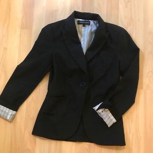 Black Blazer with White and Black Stripe detail